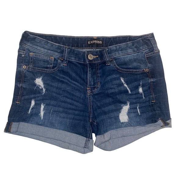 Express | Midi Low-Rise Jean Shorts | Size 8 - Picture 2 of 3